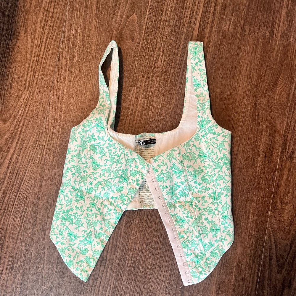 Zara spring floral corset